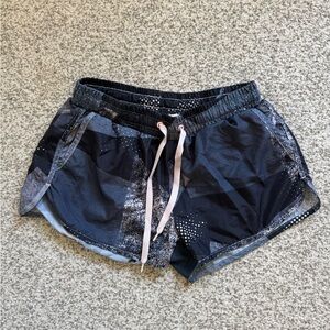 Blue Patterned Athletic Shorts